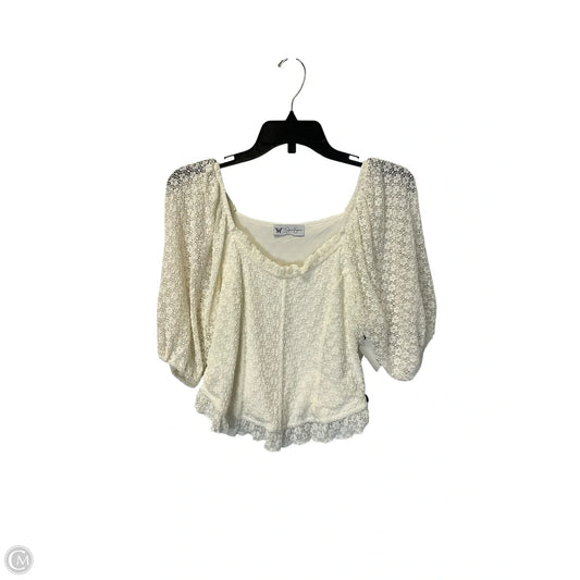 Top Short Sleeve By Jessica Simpson In Cream, Size: M