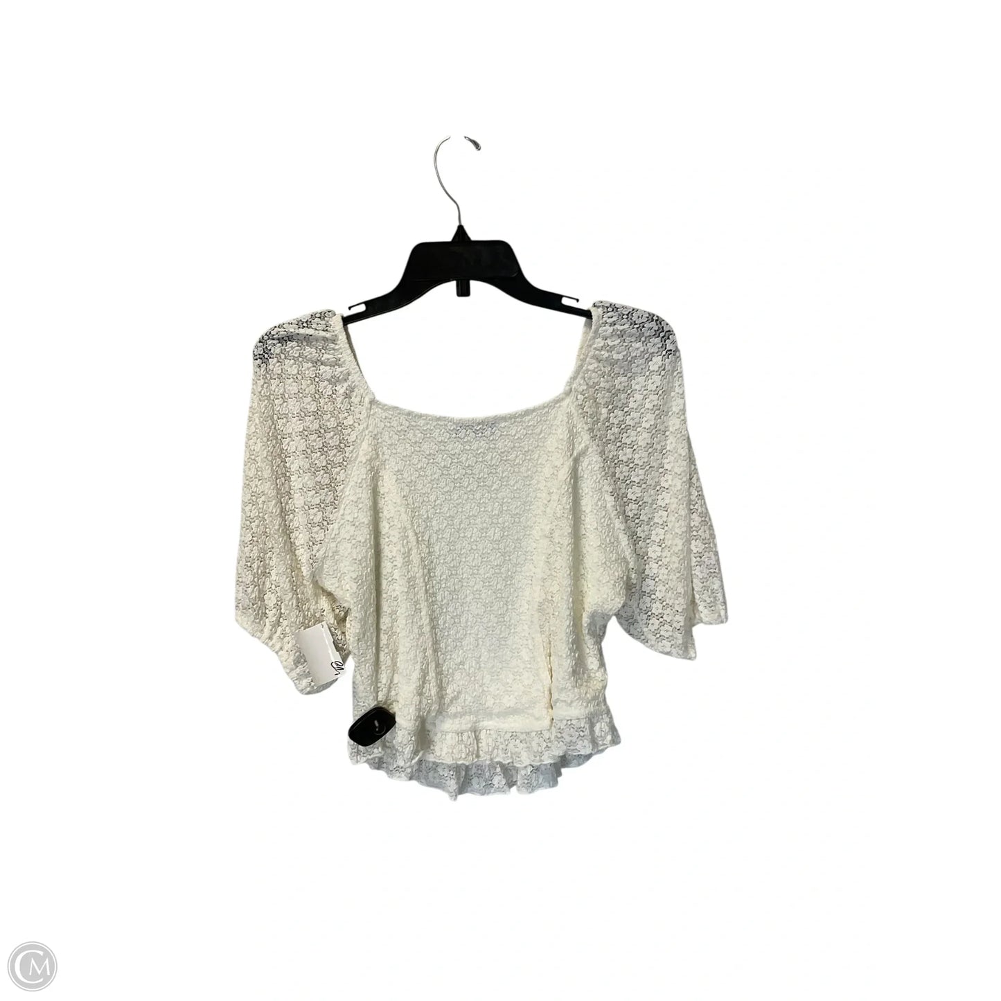 Top Short Sleeve By Jessica Simpson In Cream, Size: M