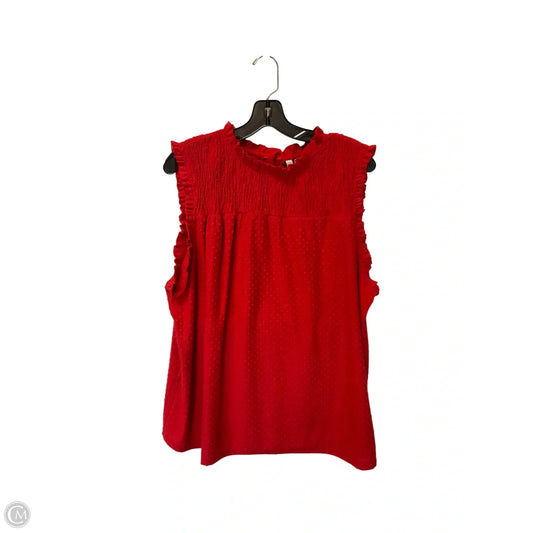 Top Sleeveless By Ny Collection In Red, Size: 1x