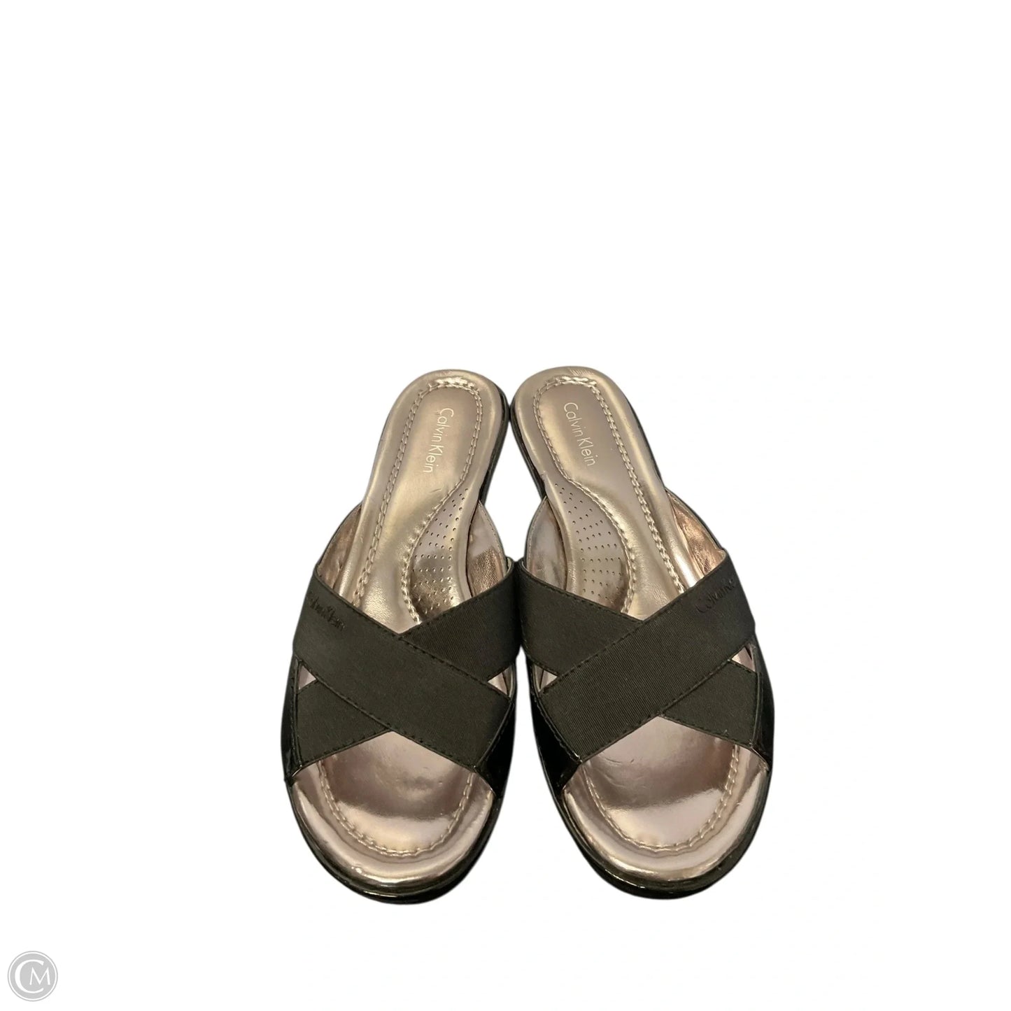 Sandals Heels Wedge By Calvin Klein In Black, Size: 8.5