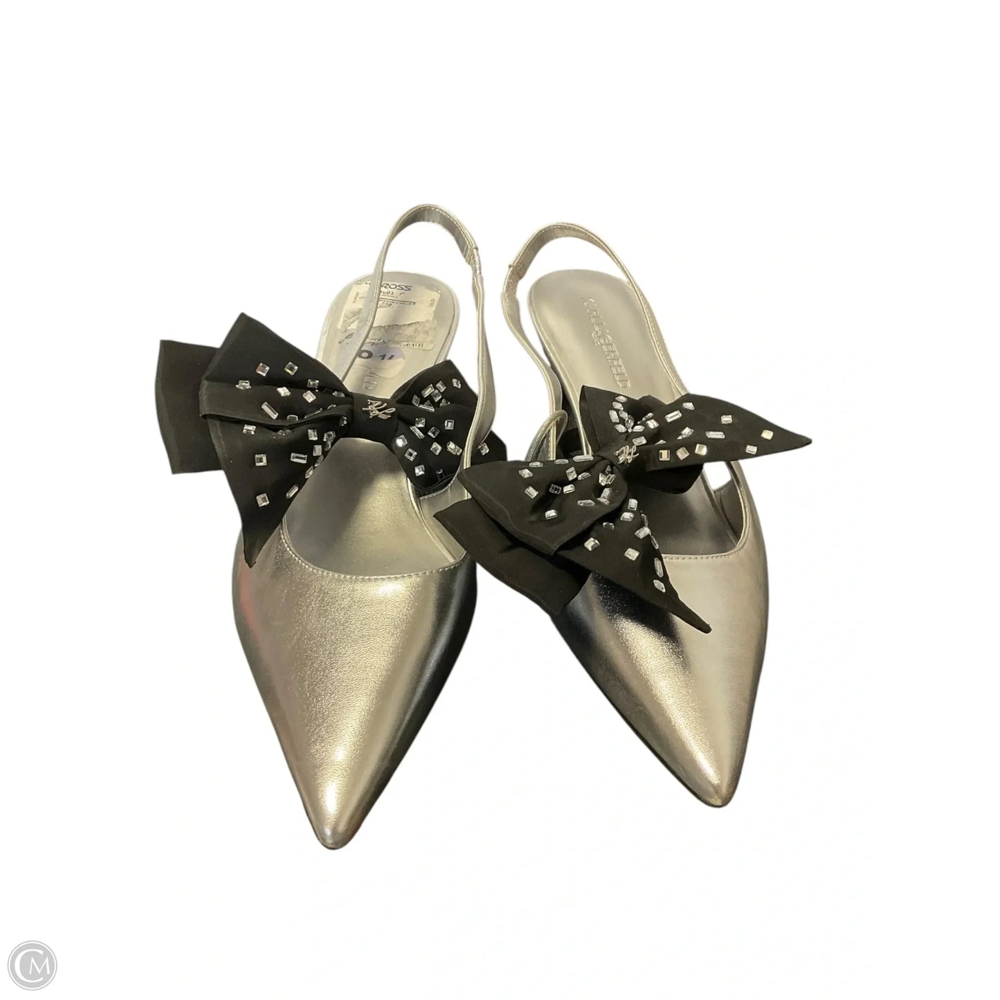 Shoes Designer By Karl Lagerfeld In Silver, Size: 8.5