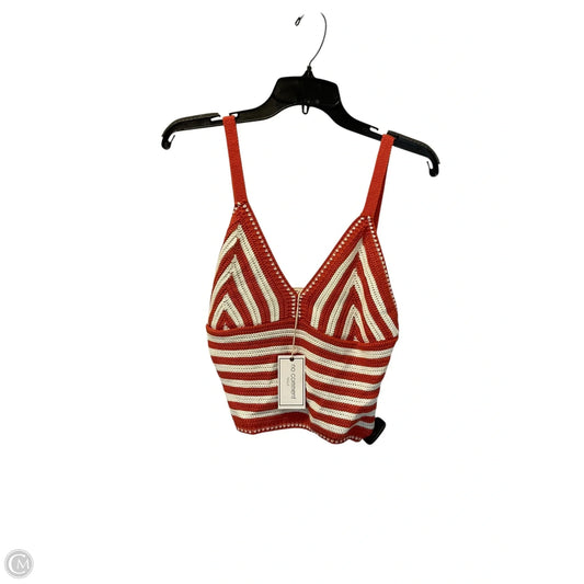 Top Sleeveless By No Comment In Orange & White, Size: Xl