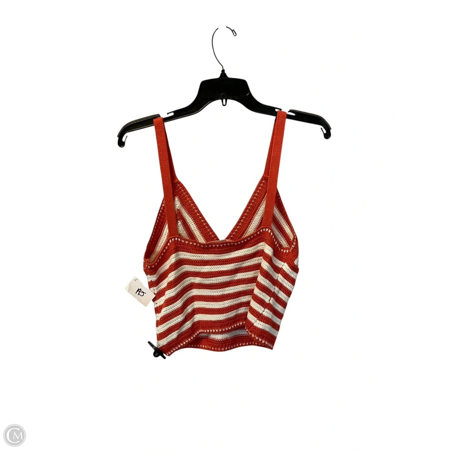 Top Sleeveless By No Comment In Orange & White, Size: Xl