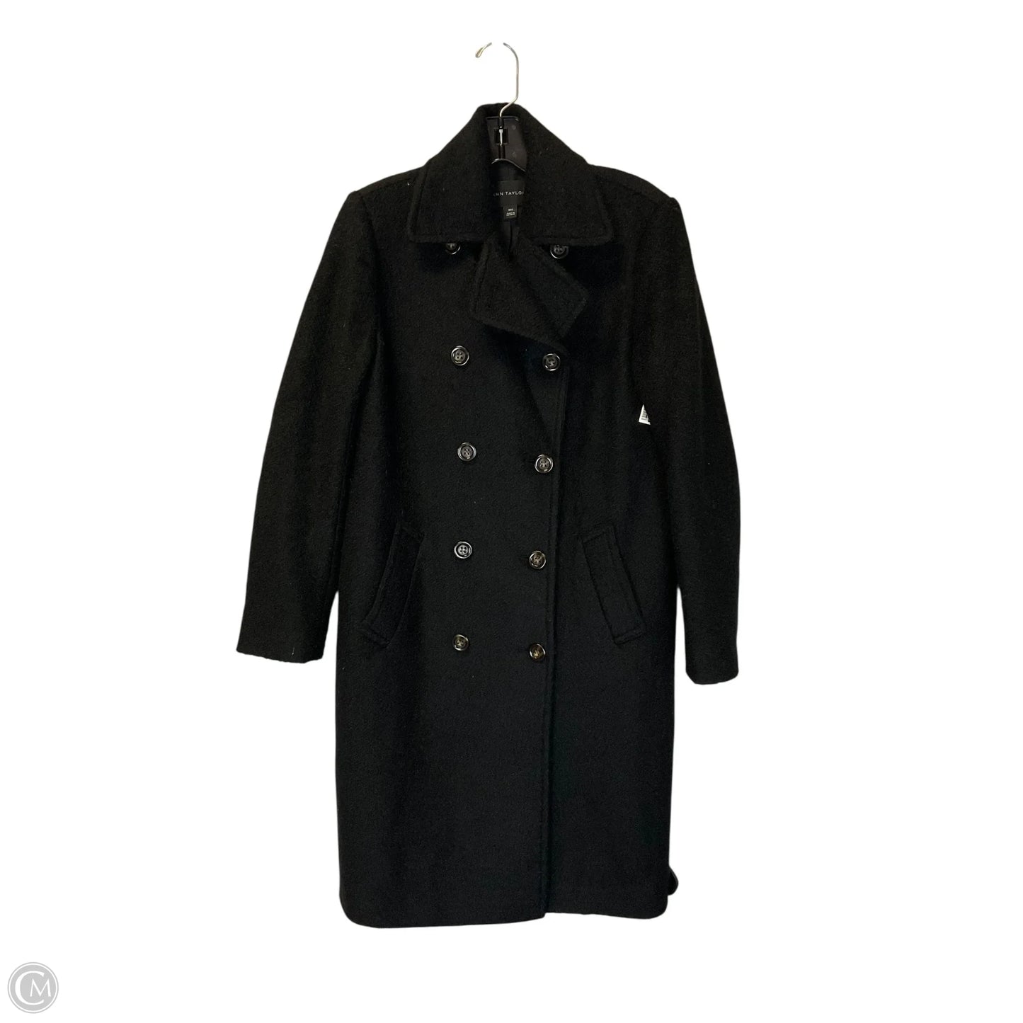 Coat Trench Coat By Ann Taylor In Black, Size: Xxs