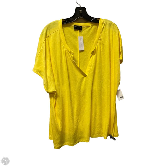 Top Short Sleeve Basic By Lane Bryant In Yellow, Size: 1x