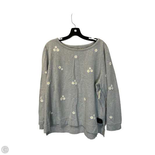 Sweatshirt Crewneck By Talbots In Grey, Size: 2x