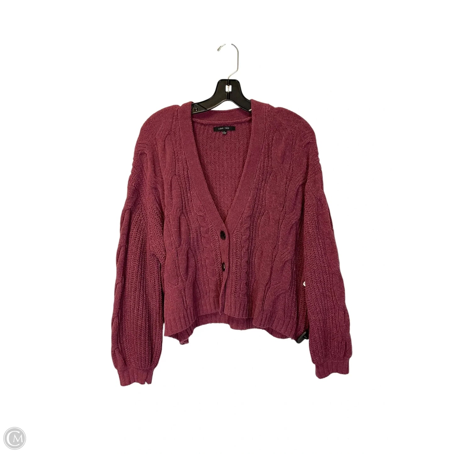 Sweater Cardigan By Love Tree In Pink, Size: L