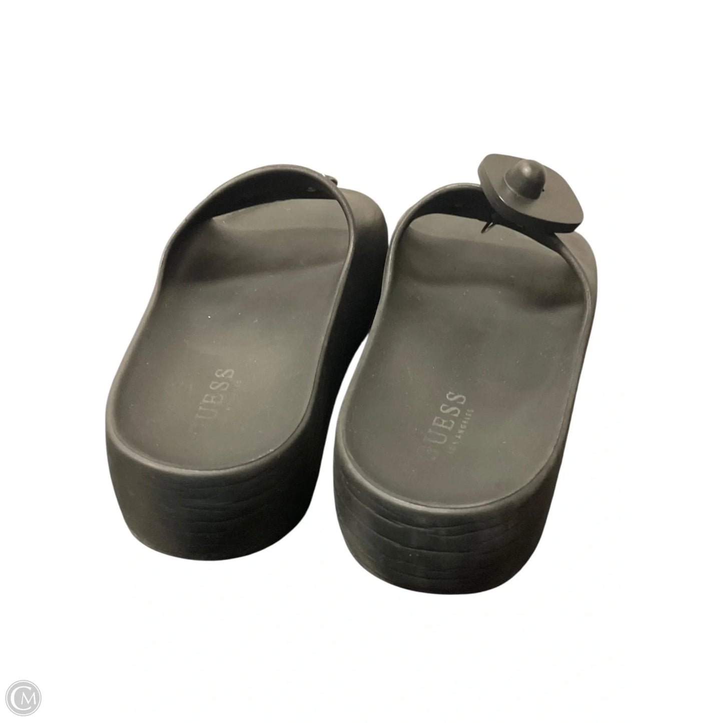 Sandals Heels Platform By Guess In Black, Size: 8