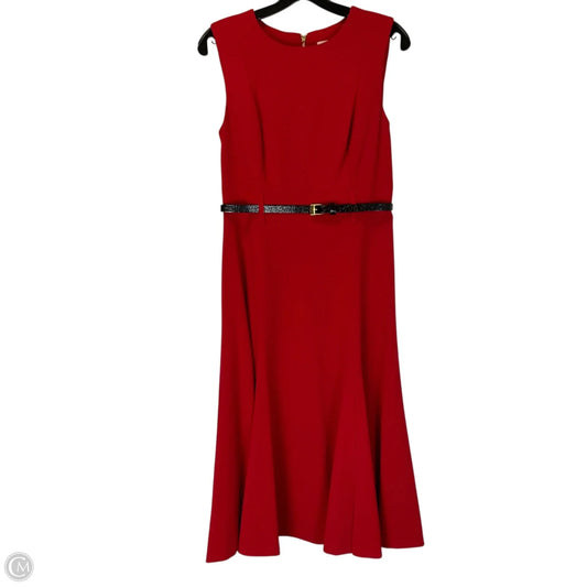 Dress Party Midi By Calvin Klein In Red, Size: 6