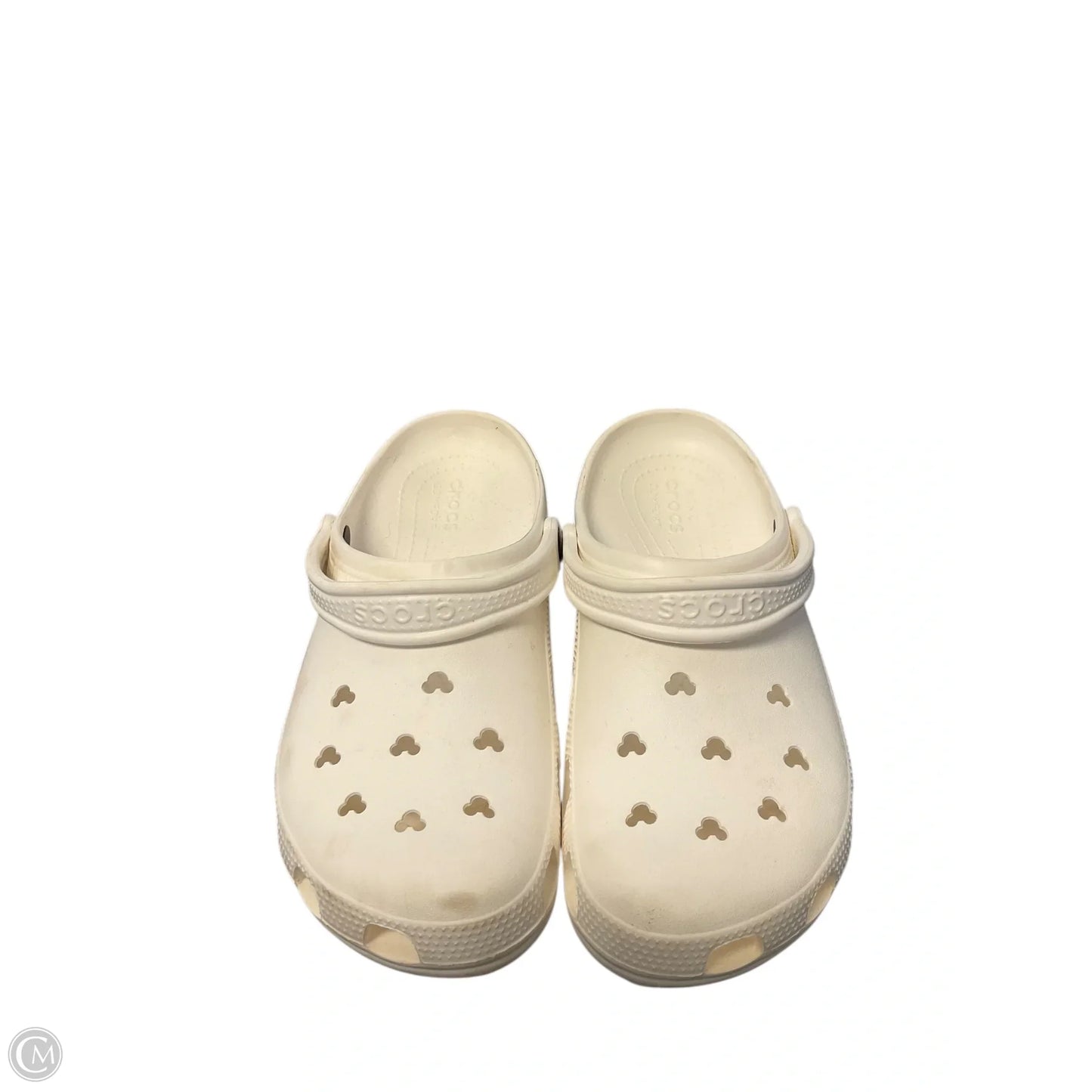 Shoes Flats By Crocs In White, Size: 12