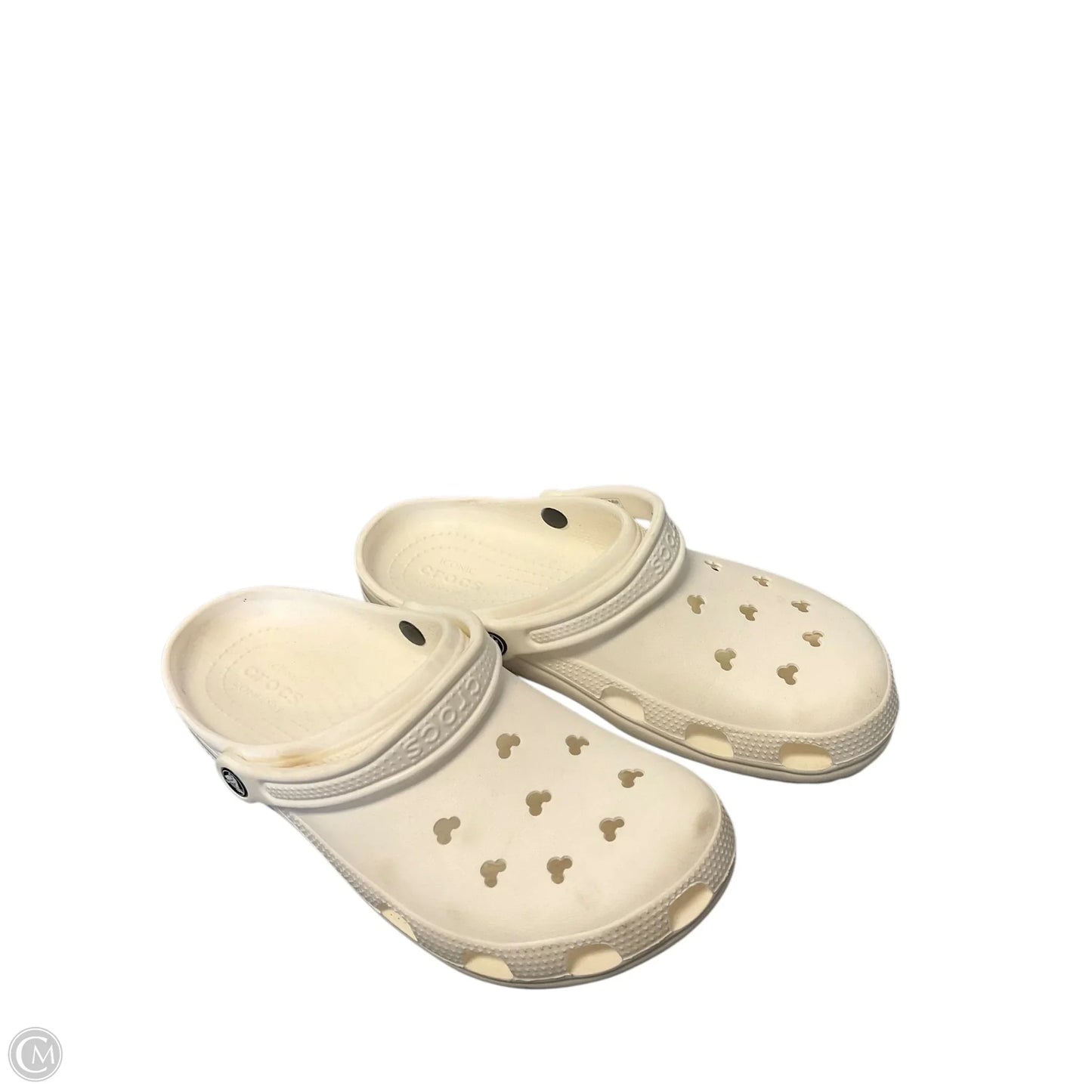 Shoes Flats By Crocs In White, Size: 12