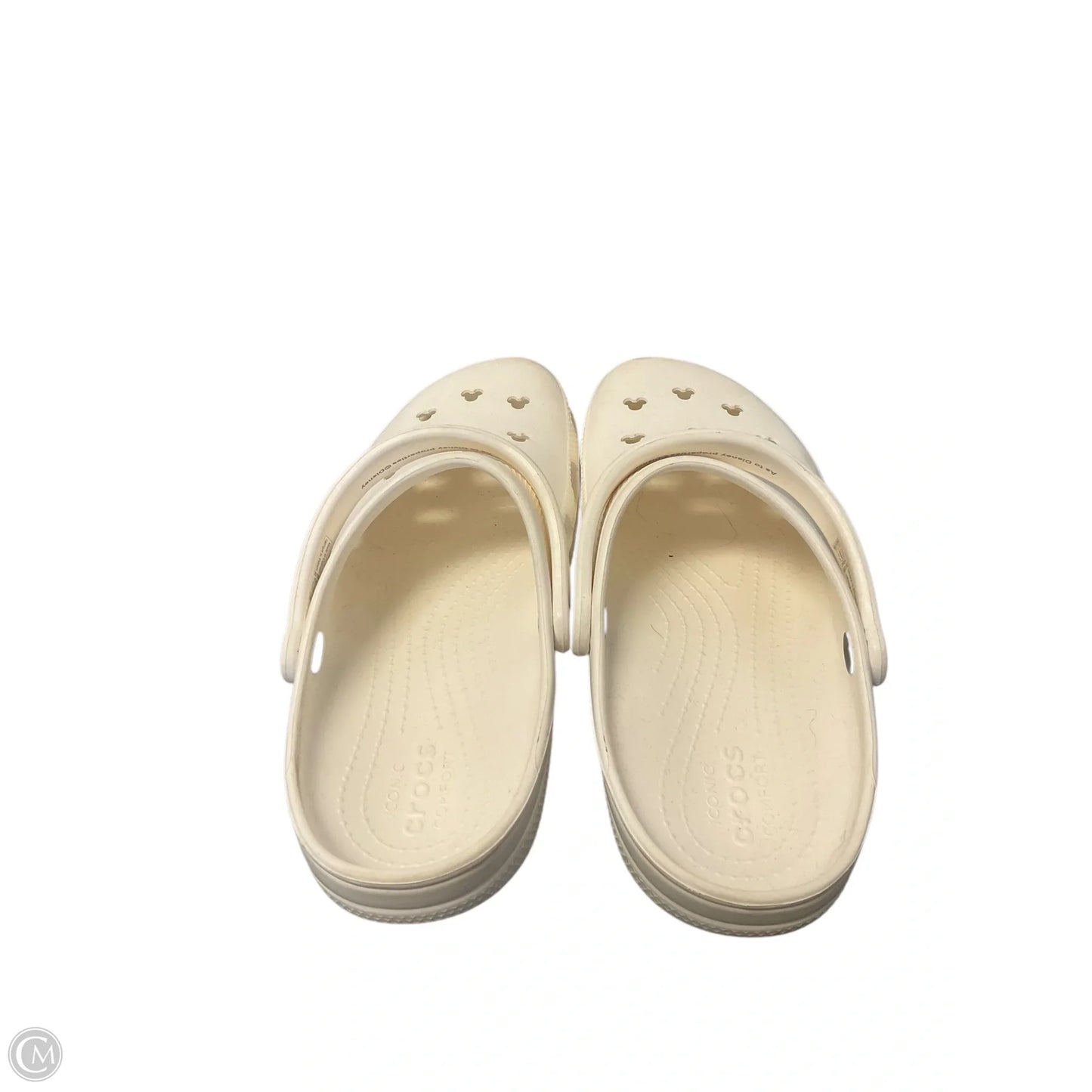 Shoes Flats By Crocs In White, Size: 12