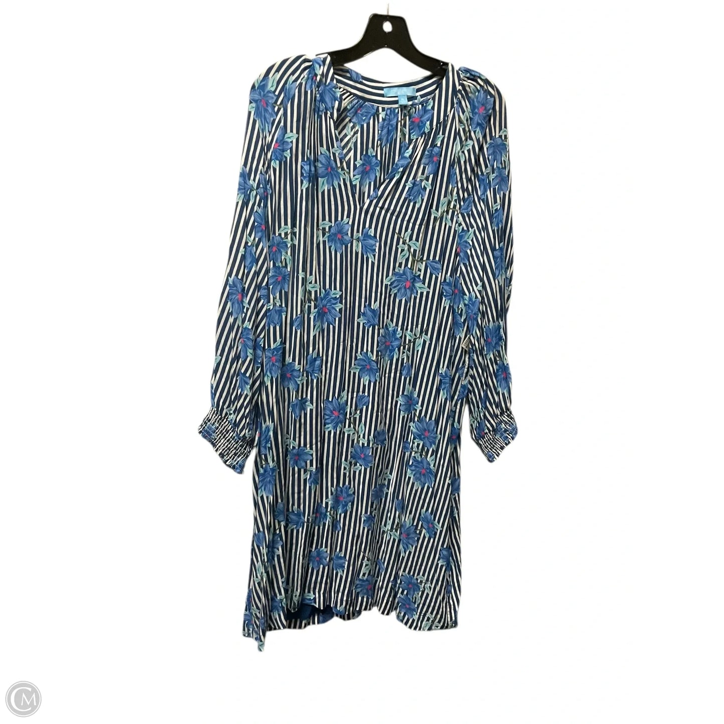 Dress Casual Midi By Draper James In Blue & White, Size: Xl