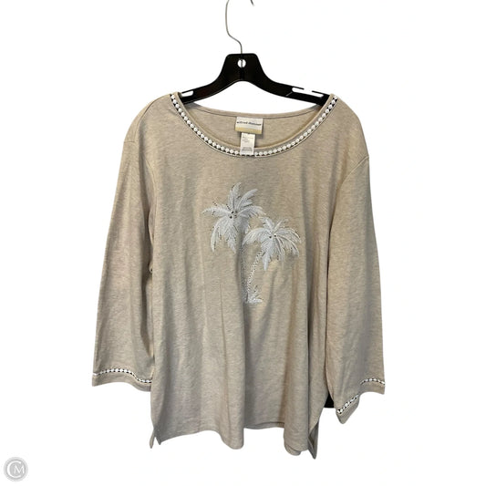 Top Long Sleeve By Alfred Dunner In Tan, Size: 2x