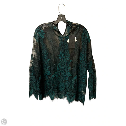 Top Long Sleeve By Zara In Black & Green, Size: M