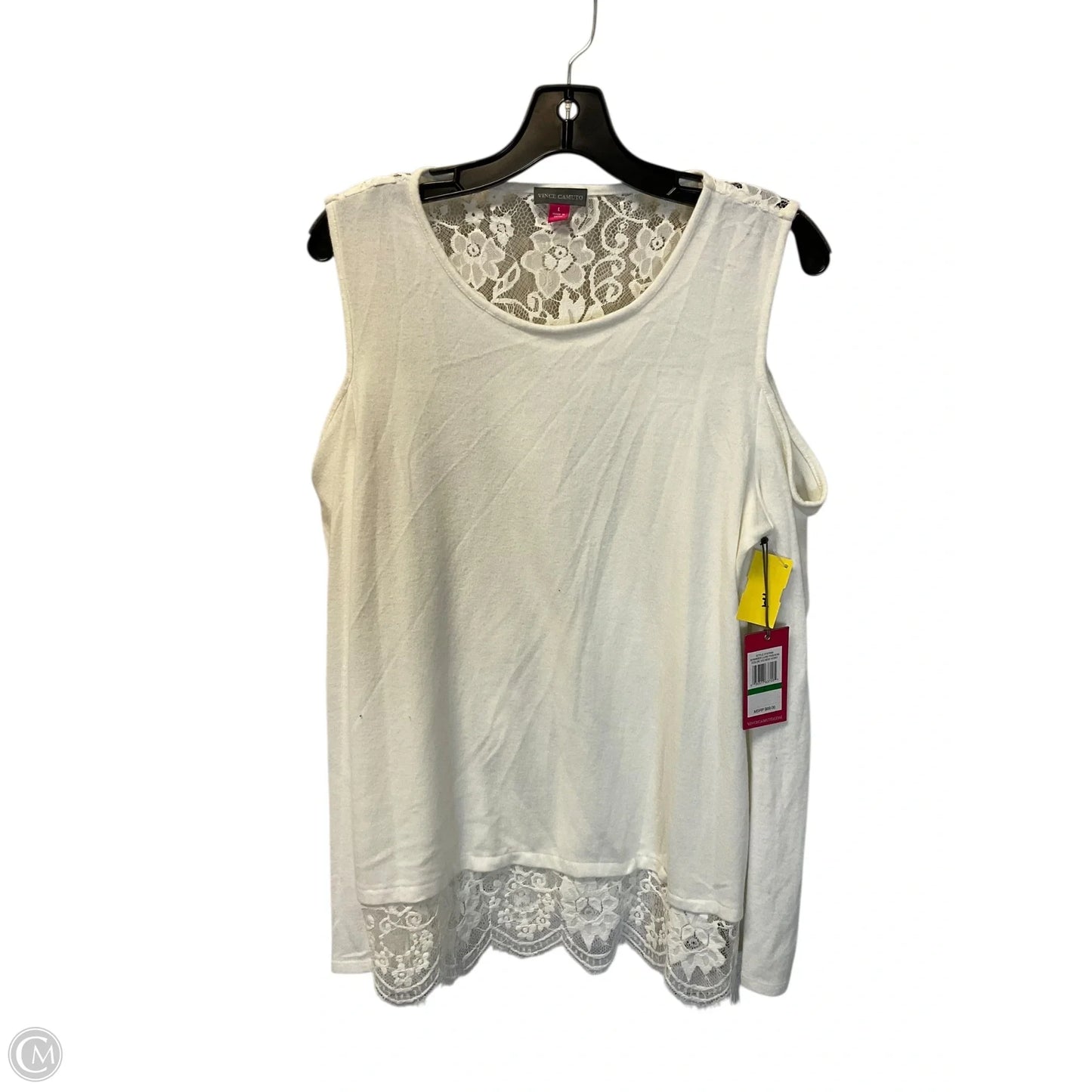 Top Long Sleeve By Vince Camuto In White, Size: L