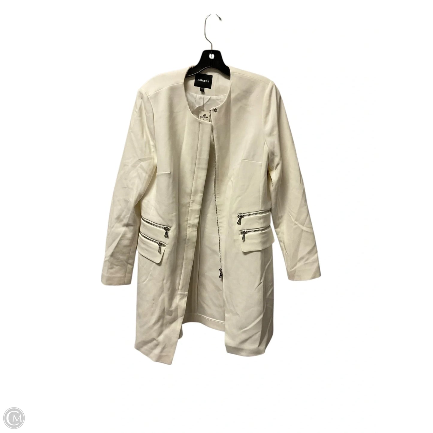 Coat Trench Coat By Express In White, Size: M
