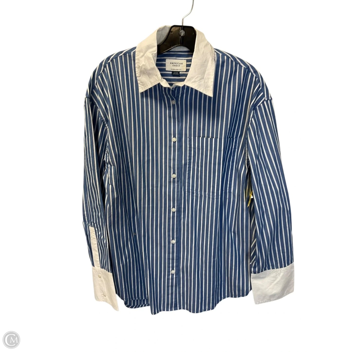 Top Long Sleeve By American Eagle In Striped Pattern, Size: S