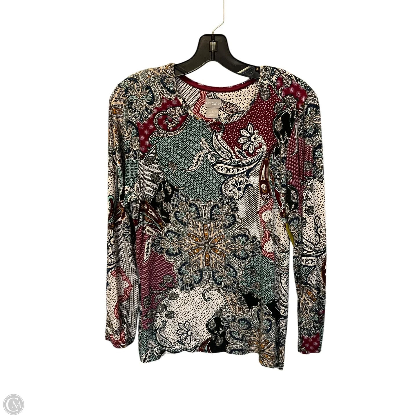 Top Long Sleeve By Chicos In Multi-colored, Size: L