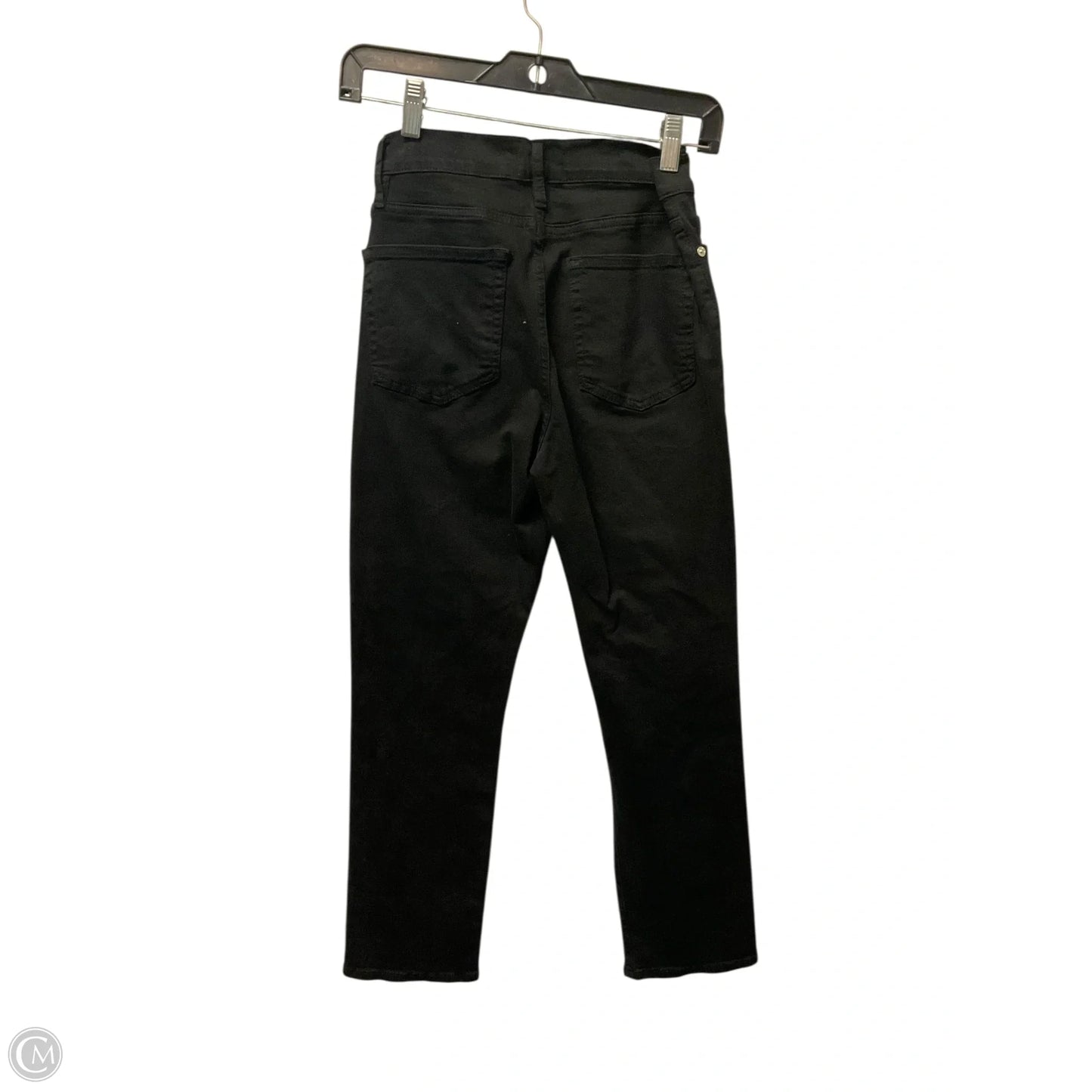 Jeans Straight By Frame In Black Denim, Size: 6