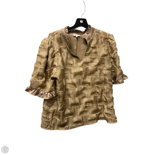 Top Short Sleeve By Voy In Tan, Size: M