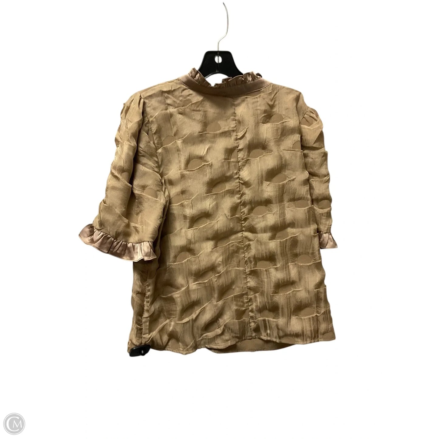 Top Short Sleeve By Voy In Tan, Size: M