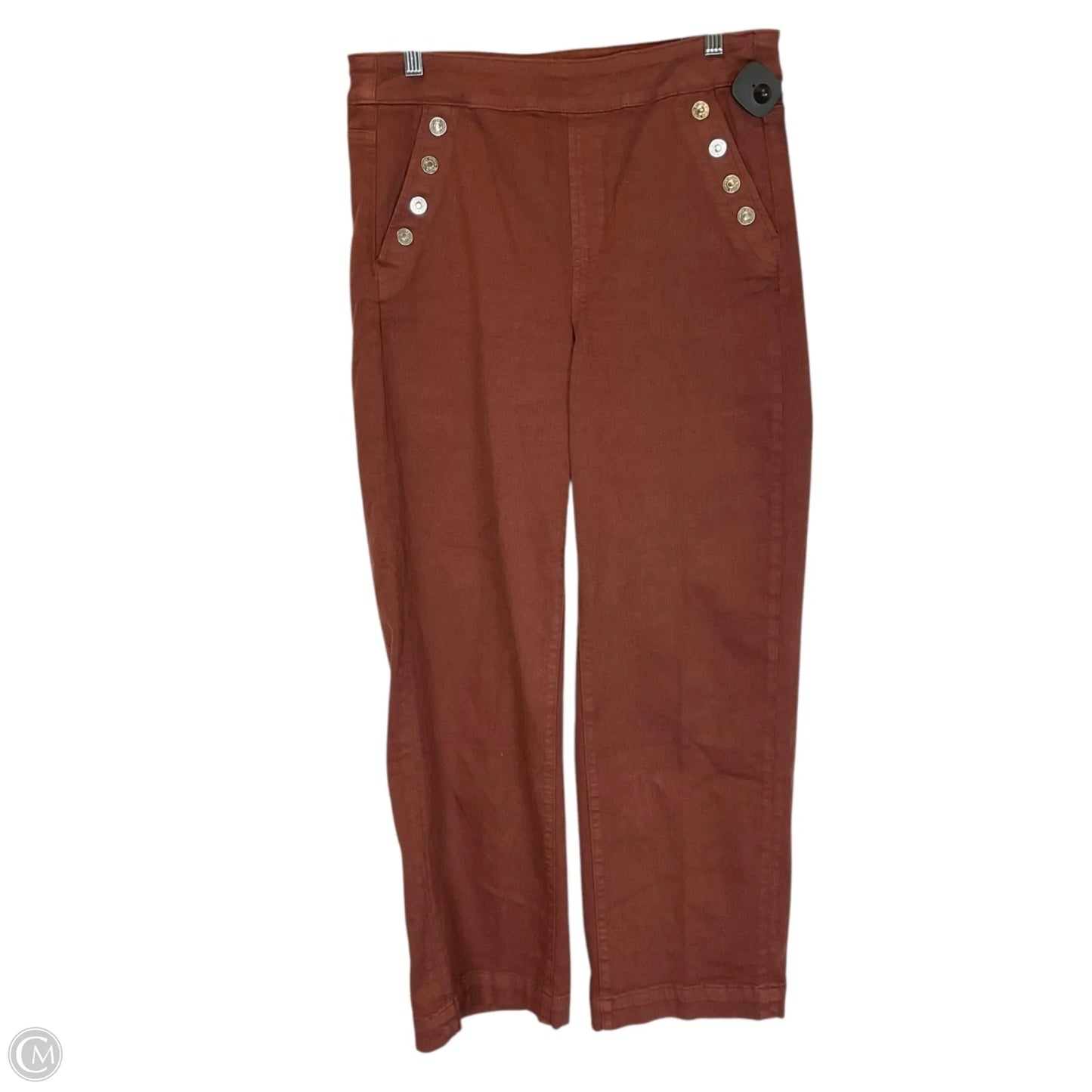 Jeans Wide Leg By Chicos In Brown Denim, Size: 8 TALL