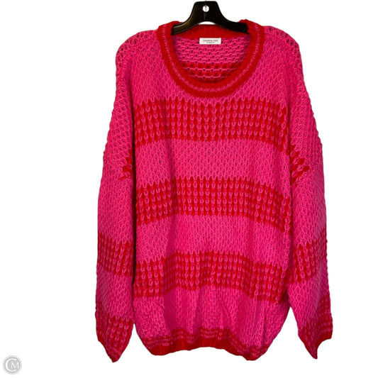Sweater By Chicsoul In Pink & Red, Size: 3x