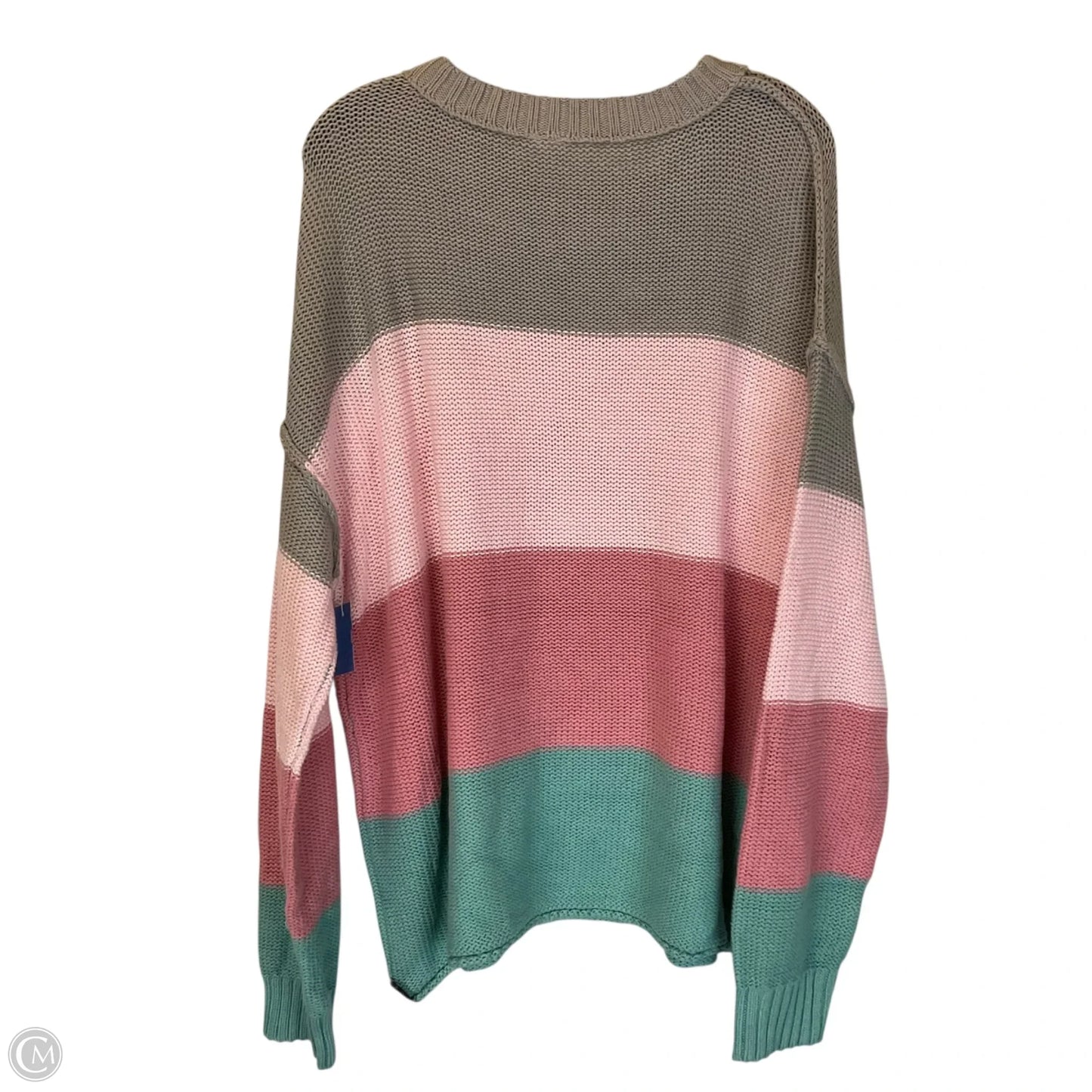 Sweater By Sew In Love In Grey & Pink, Size: 3x
