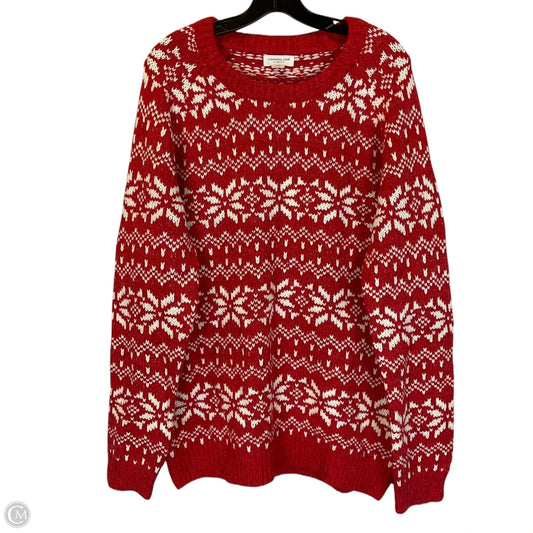 Sweater By Chicsoul In Red & White, Size: 2x