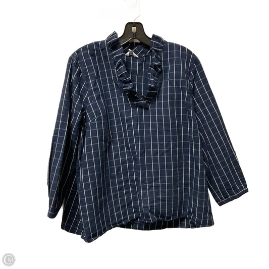 Top Long Sleeve By Crown And Ivy In Navy, Size: Xl