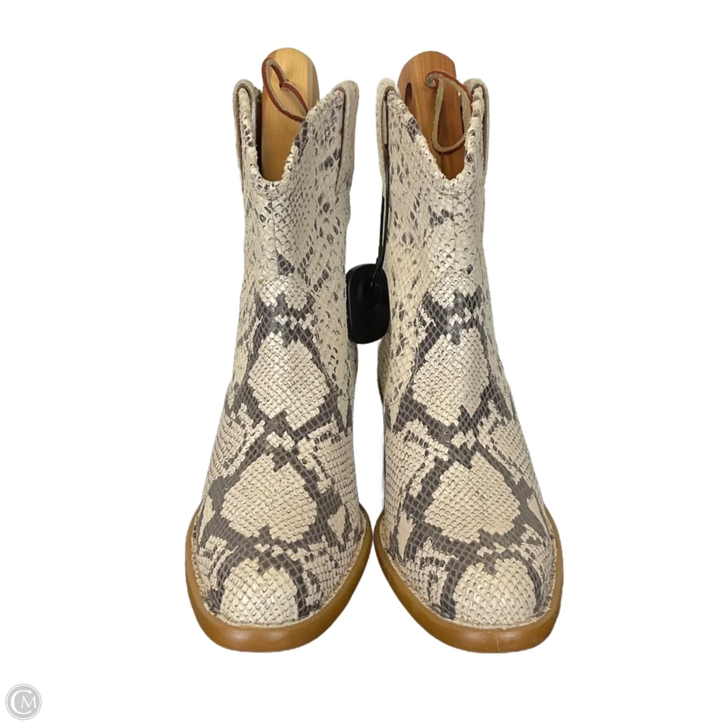 Boots Ankle Heels By Born In Snakeskin Print, Size: 7