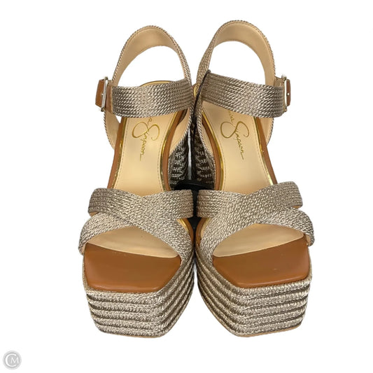 Sandals Heels Platform By Jessica Simpson In Bronze, Size: 7