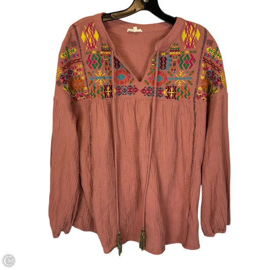 Top Long Sleeve By Jodifl In Pink, Size: L