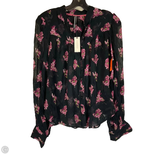 Top Long Sleeve By Anthropologie In Black, Size: S