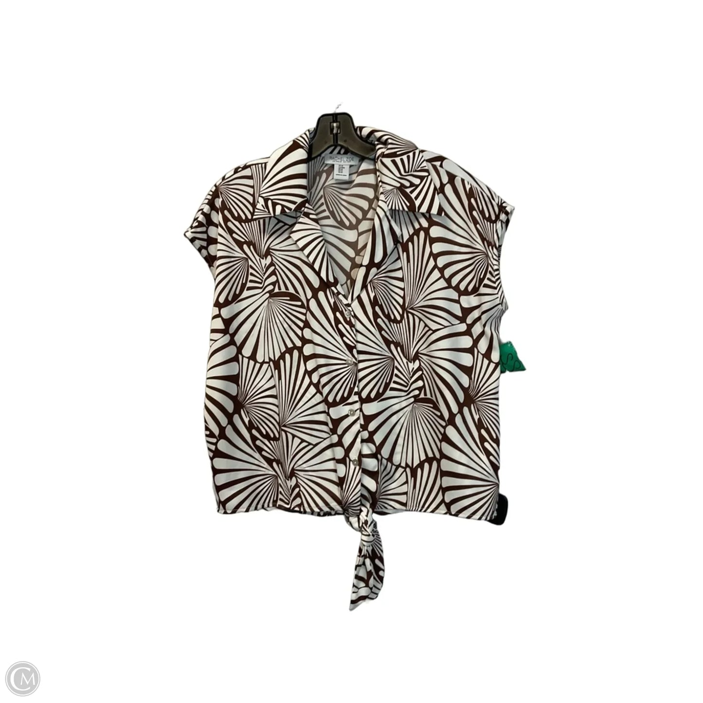 Top Short Sleeve By Rachel Zoe In Brown & White, Size: M