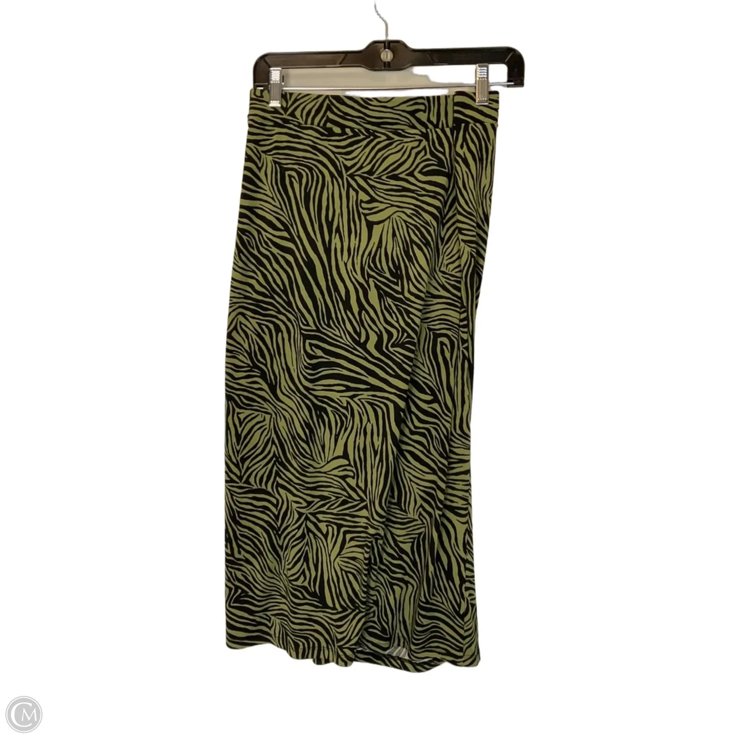 Skirt Midi By Michael By Michael Kors In Black & Green, Size: M