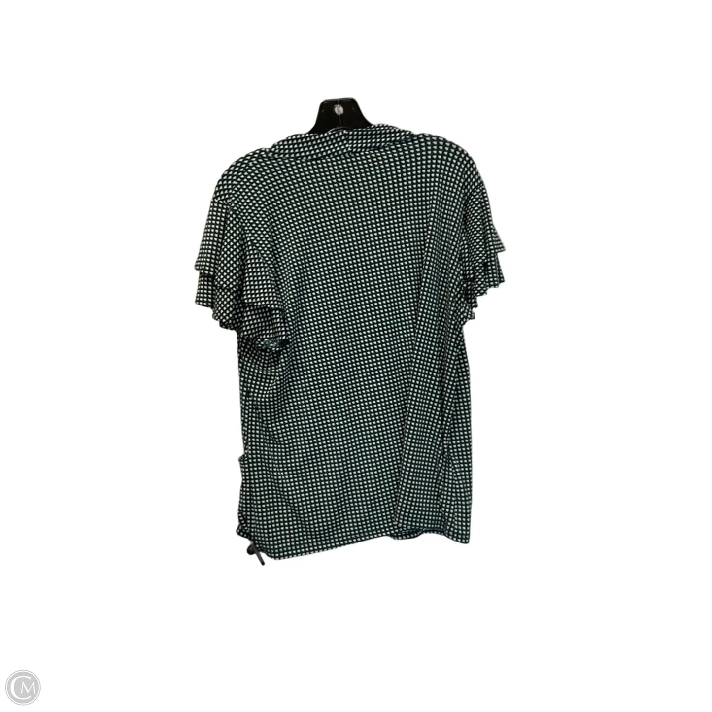 Top Short Sleeve By Adrianna Papell In Black & Blue, Size: Xl