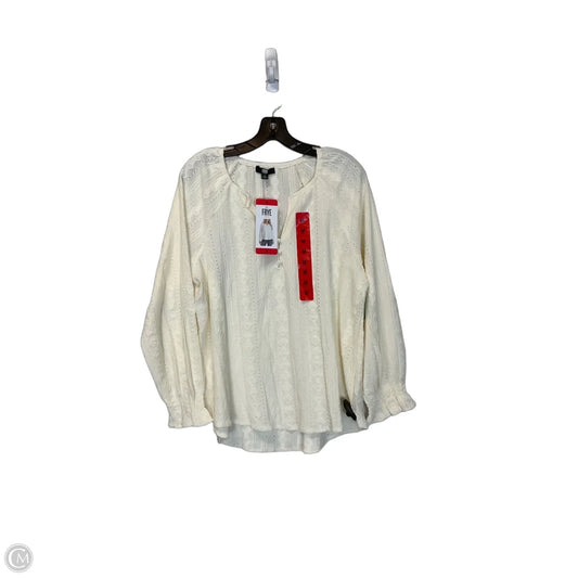 Top Long Sleeve Designer By Frye In Cream, Size: M