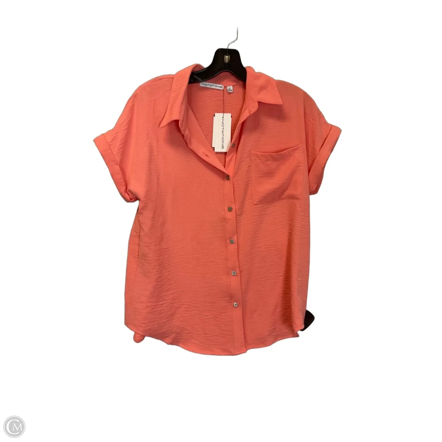 Top Short Sleeve By Notations In Coral, Size: S