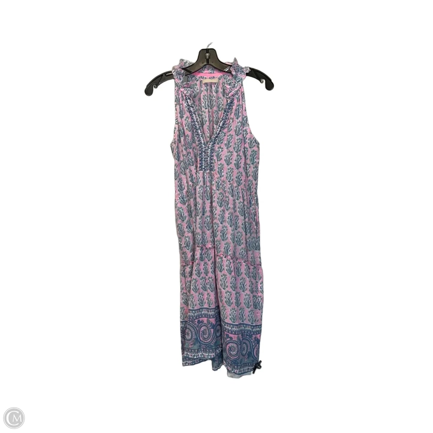 Dress Casual Midi By Cmc In Blue & Pink, Size: S