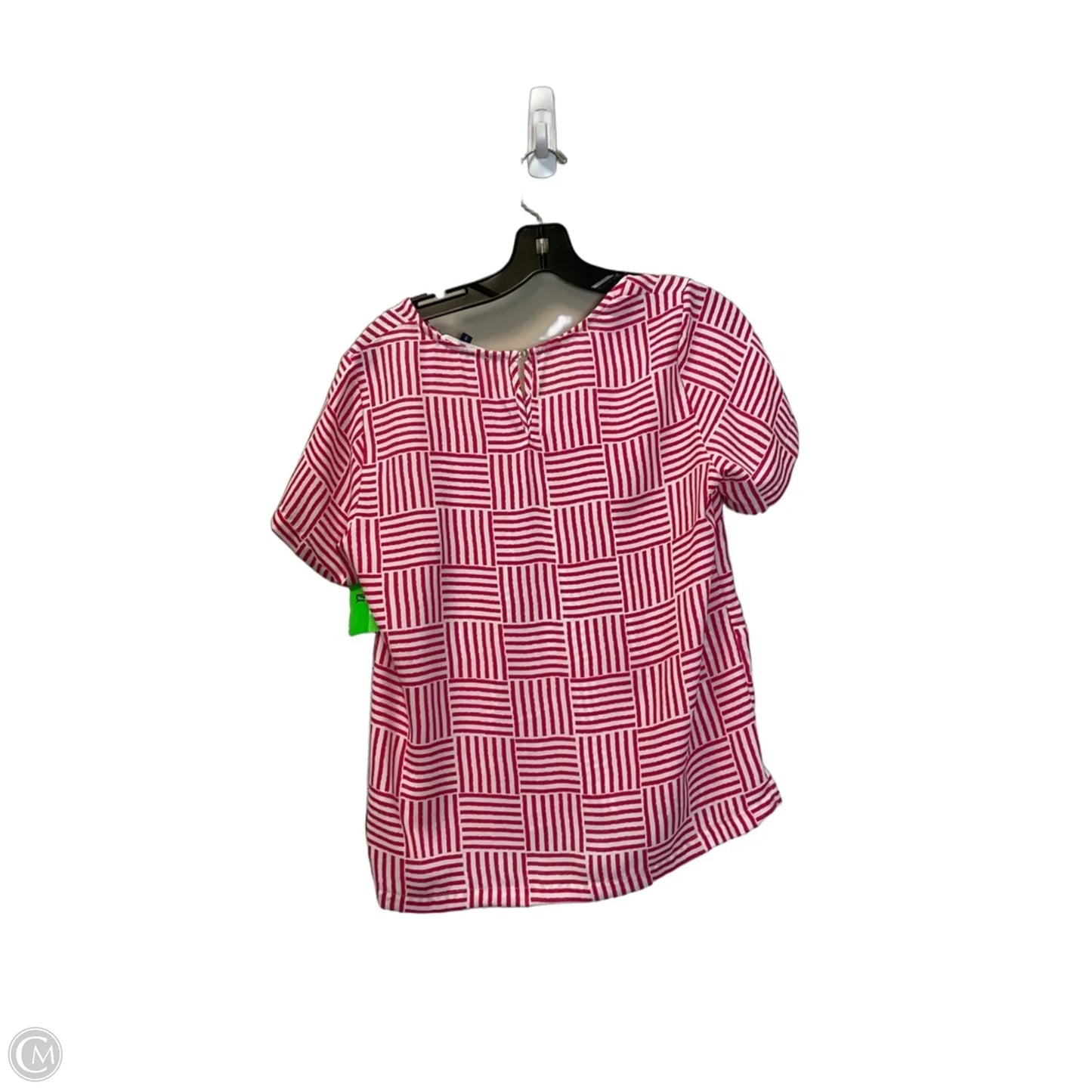 Top Short Sleeve By Michelle Mcdowell In Pink & White, Size: S