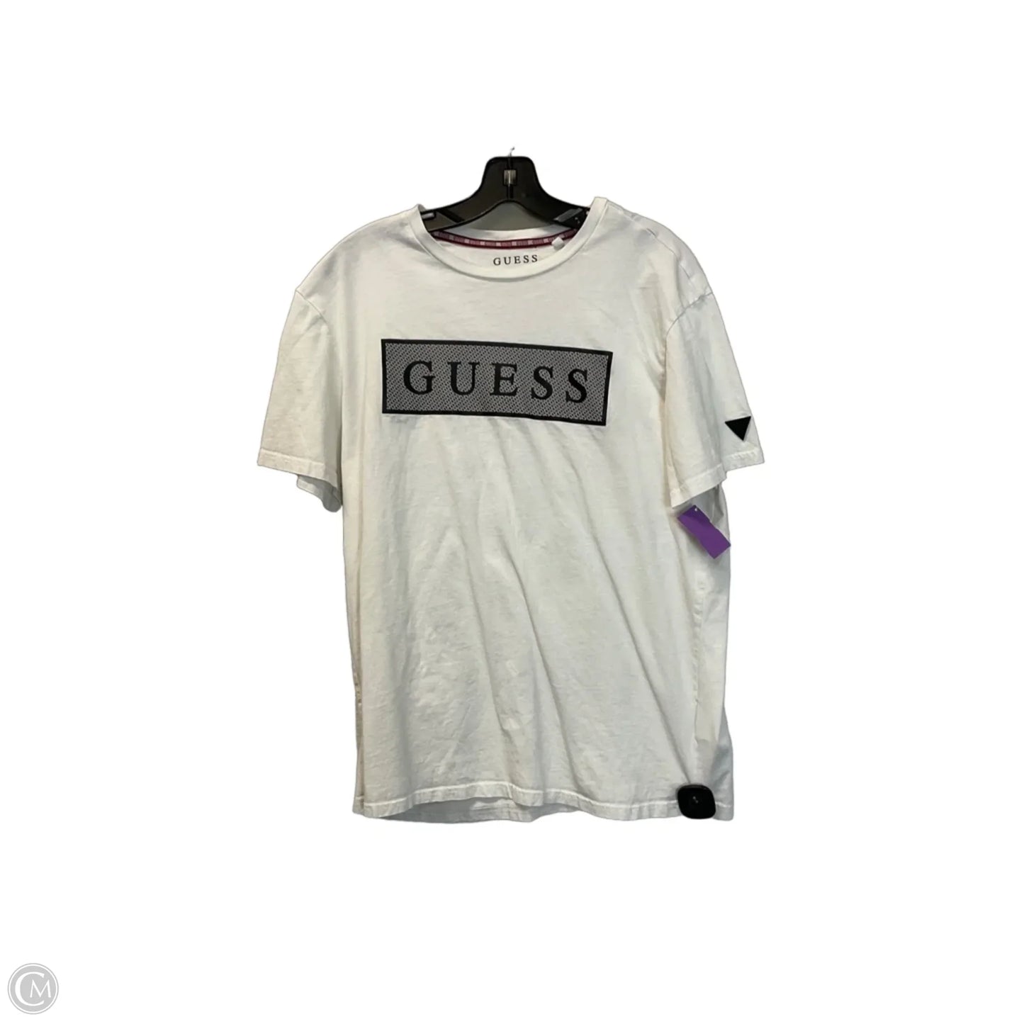 Top Short Sleeve Basic By Guess In White, Size: Xl