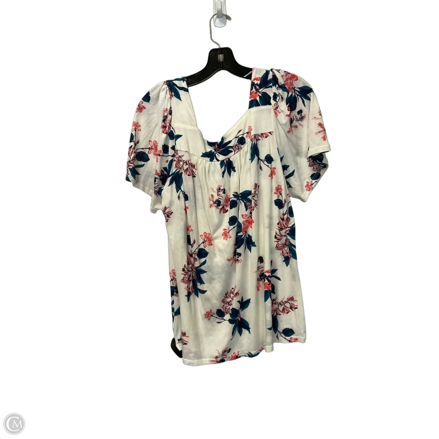 Top Short Sleeve By Lucky Brand In Floral Print, Size: M