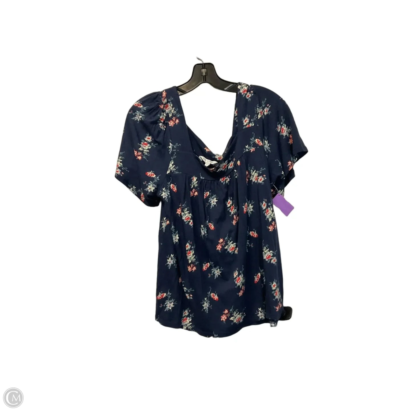 Top Short Sleeve By Lucky Brand In Floral Print, Size: M