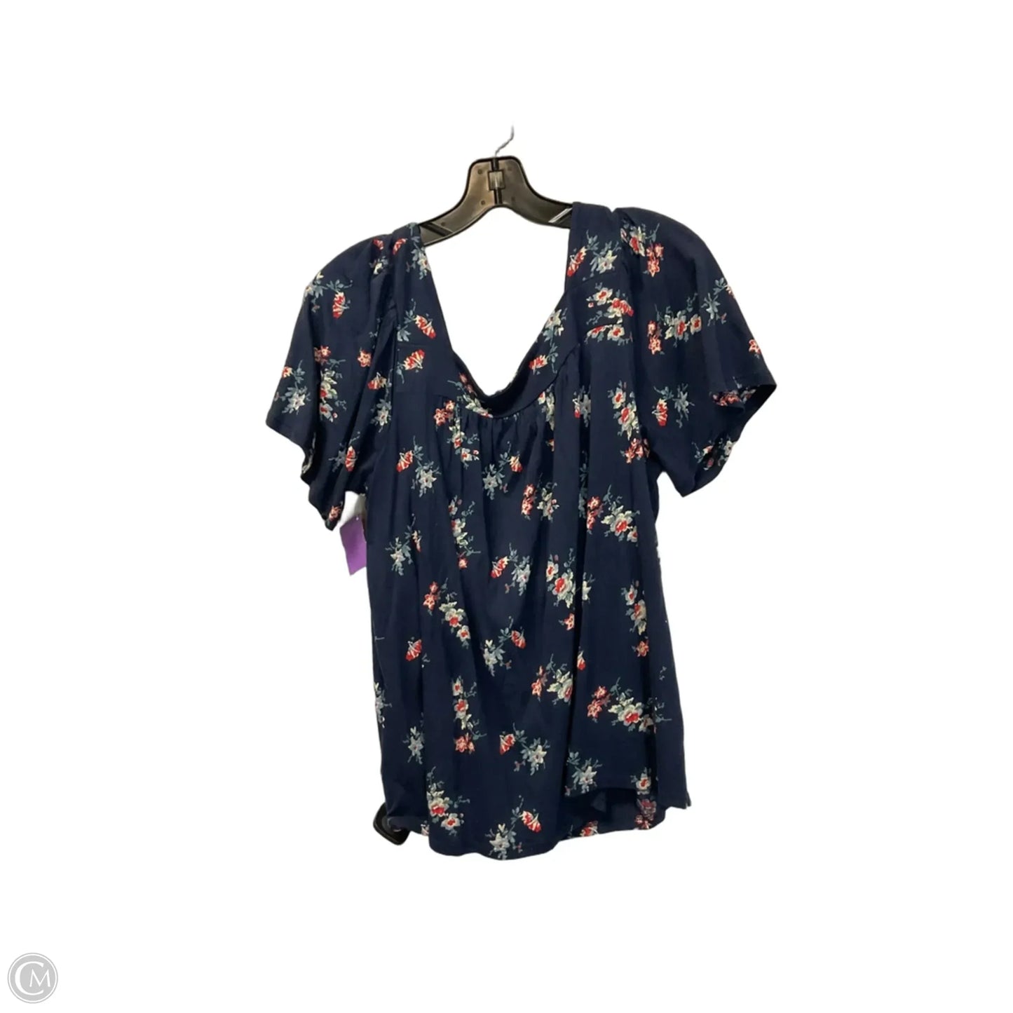 Top Short Sleeve By Lucky Brand In Floral Print, Size: M
