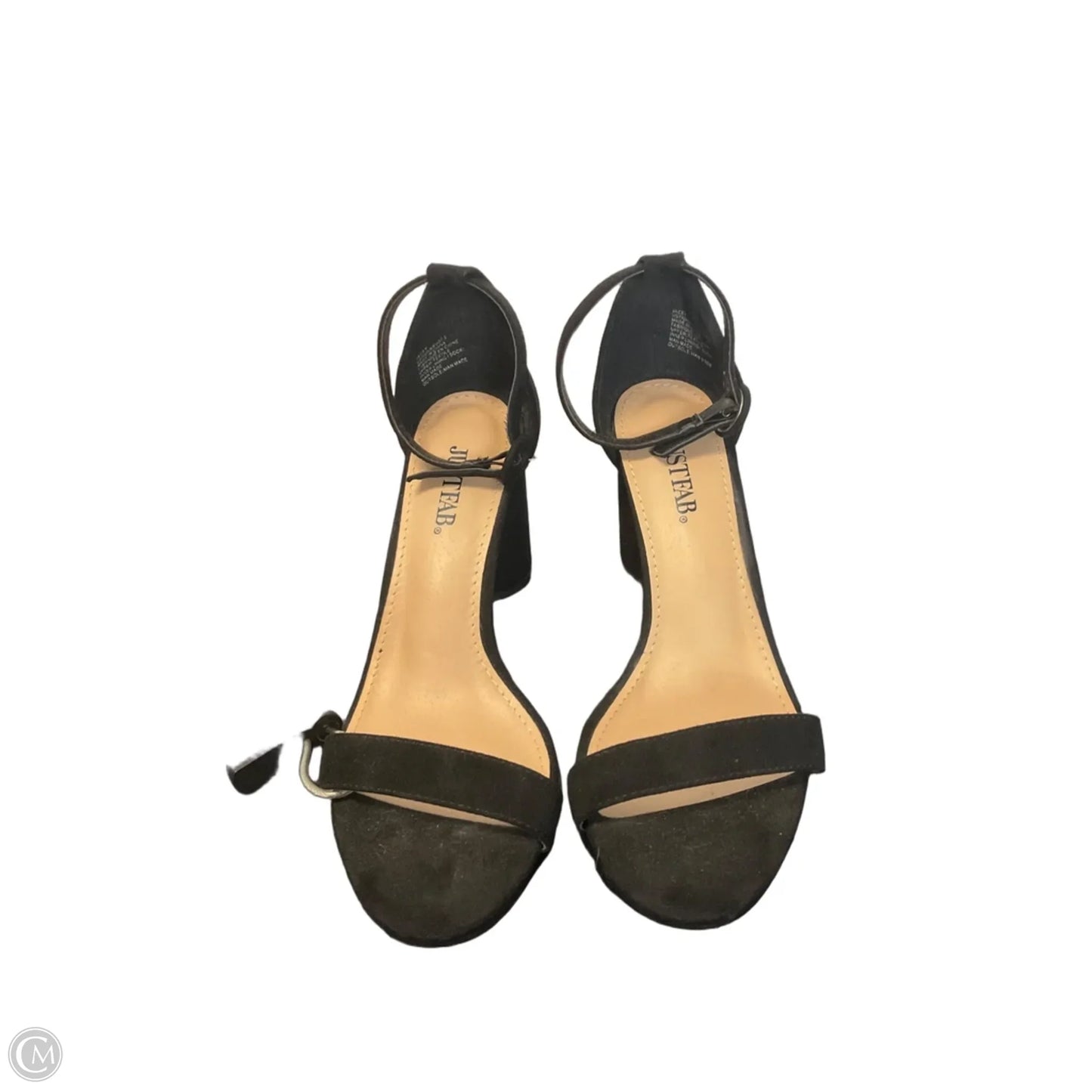 Sandals Heels Block By Just Fab In Black, Size: 7