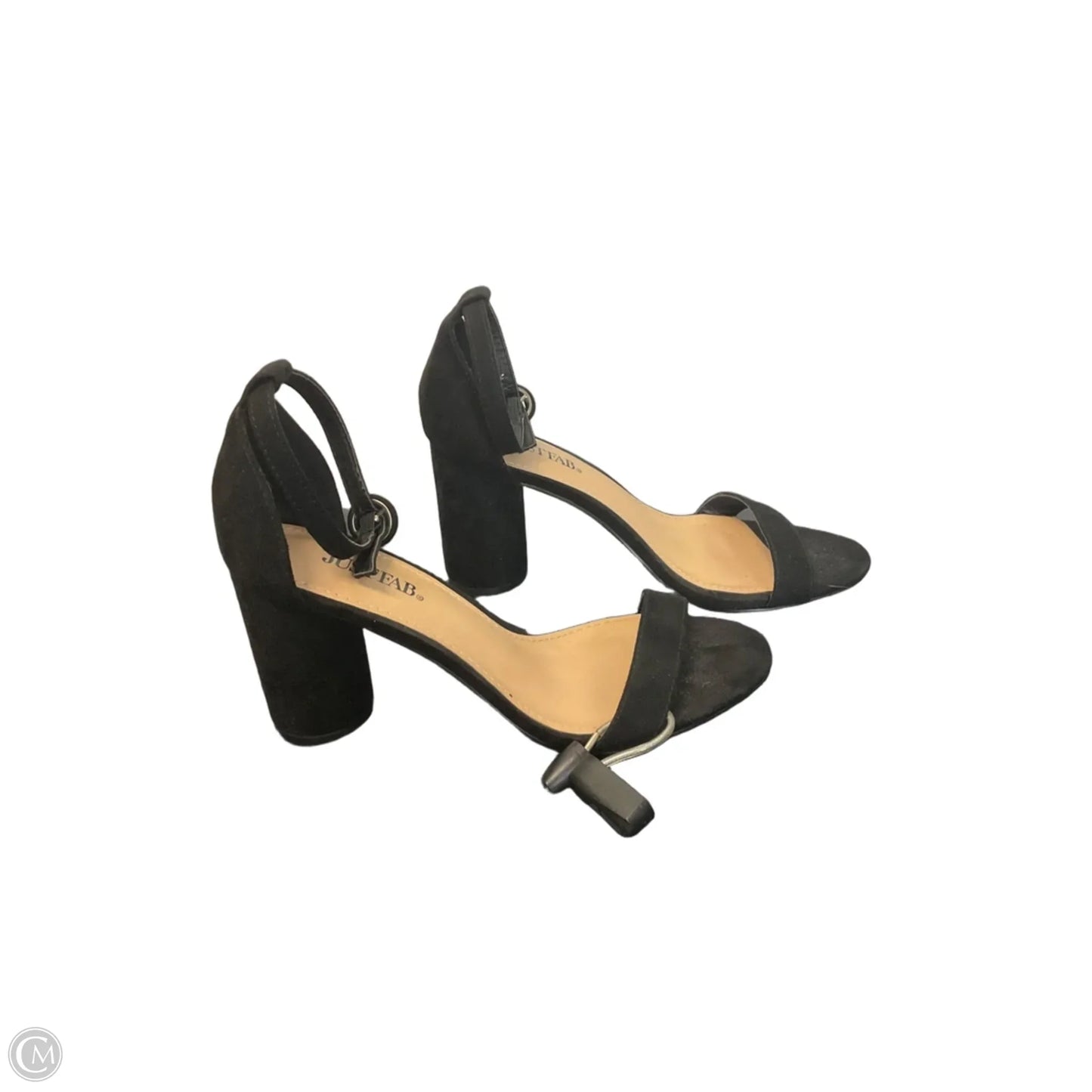 Sandals Heels Block By Just Fab In Black, Size: 7