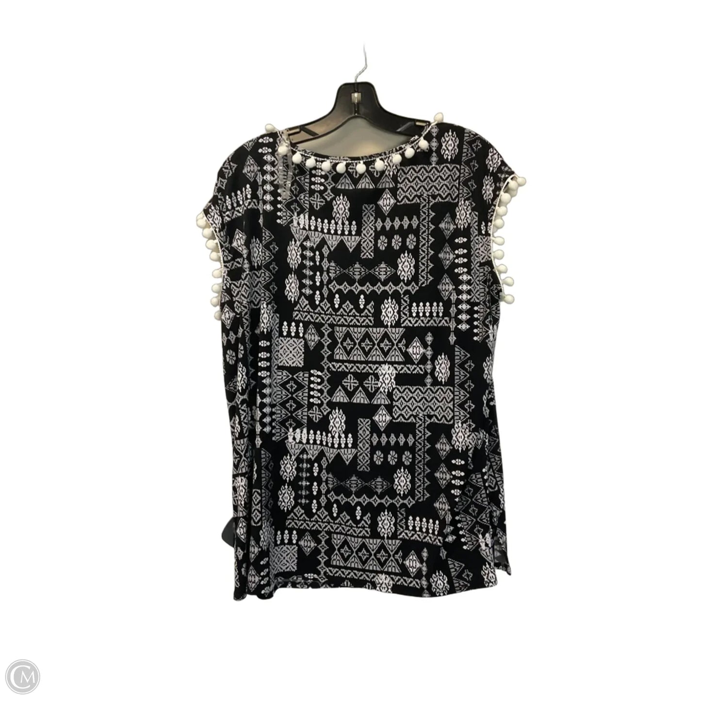 Top Sleeveless By Investments In Black & White, Size: M