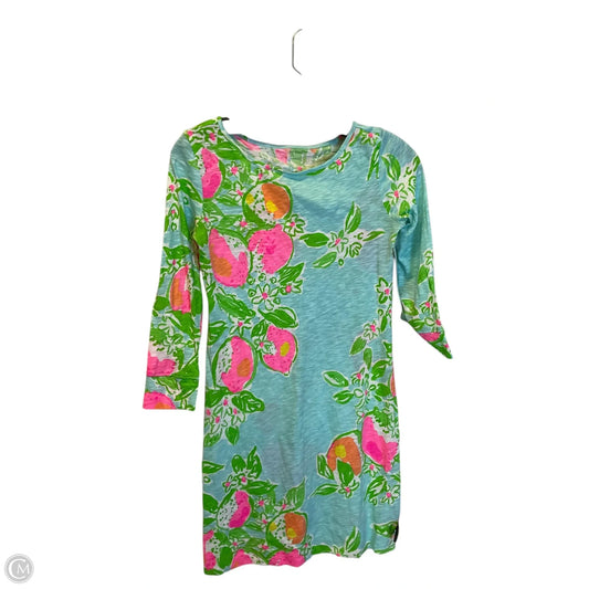Dress Designer By Lilly Pulitzer In Blue & Green, Size: Xxs